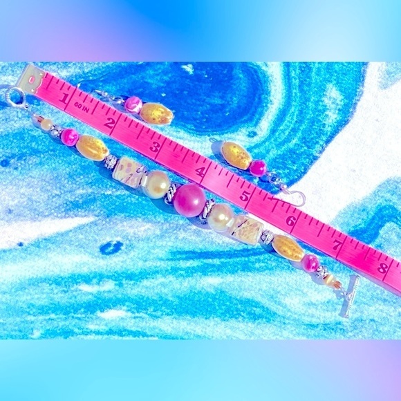 Handmade Beaded Bracelet & Earring Set- Beautiful Colors-Gently Used Condition - Picture 14 of 16